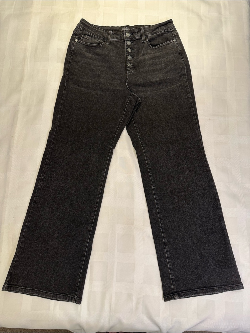 🔥🖤 NWOT Judy Blue Button Fly Wide Leg Black Denim Size 16W🖤🔥 PRISTINE condition!
